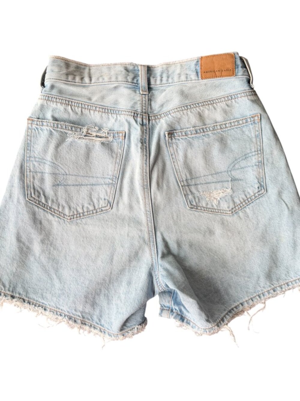 American Eagle Highest Rise Baggy Shorts Light Wash Denim - Picture 2 of 4